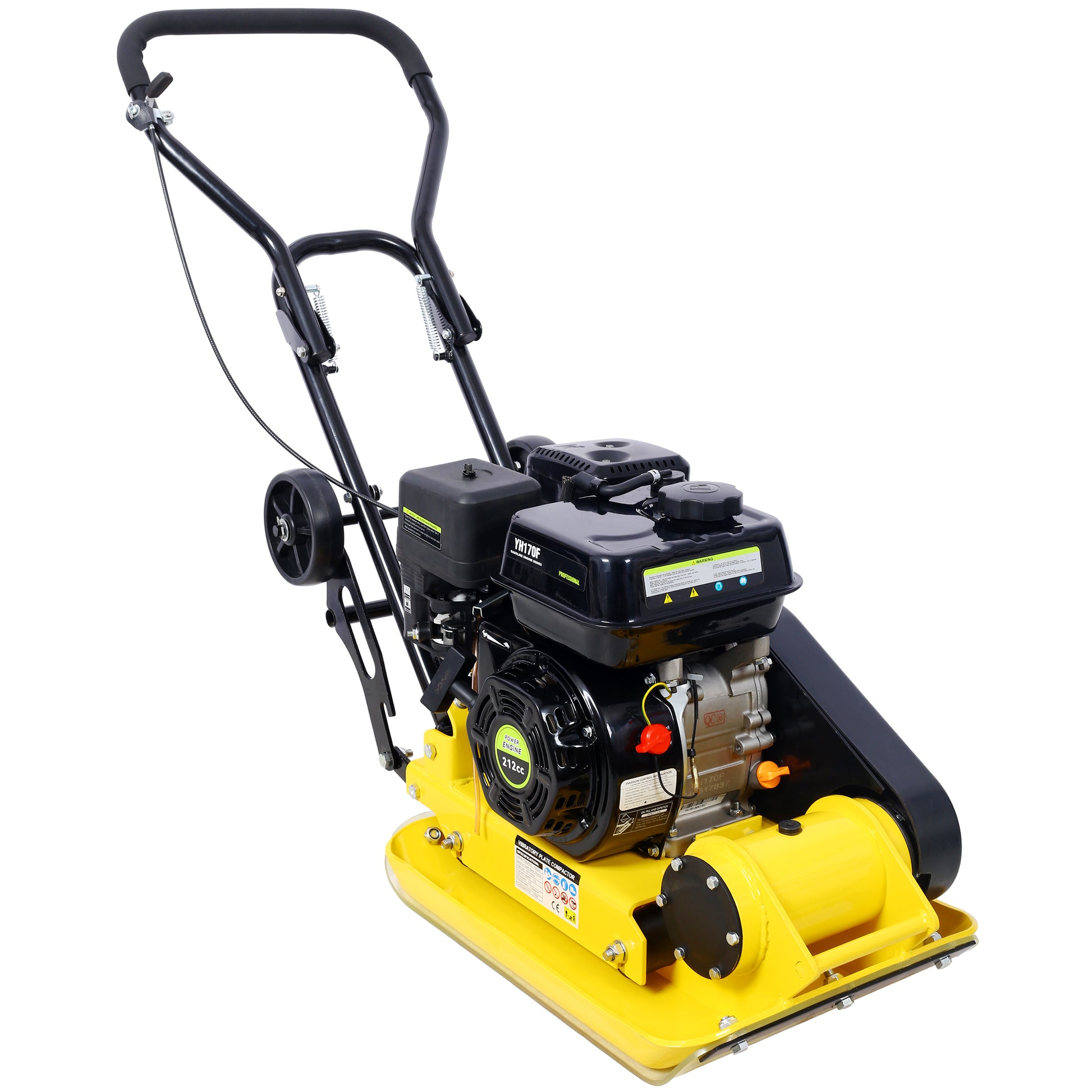 7.0HP 5500VPM MAX Gas Vibration Compaction Force 20 x 14 inch Plate Compactor w/Built-in Wheel,EPA compliant image 1