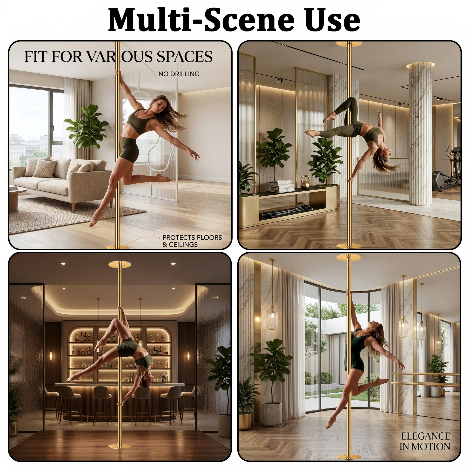 Heavy duty steel dance pole 441 lbs weight capacity
