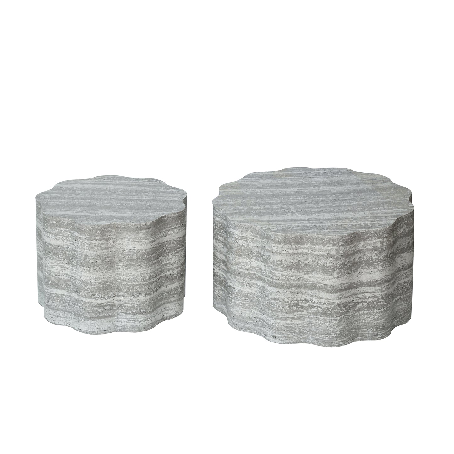 Set of 2 Round Coffee Tables for Living Room, Faux Mars Pattern Modern Minimalist Side Tables Accent End Table End Table for Apartment, Office image 7