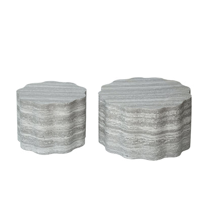 Set of 2 Round Coffee Tables for Living Room, Faux Mars Pattern Modern Minimalist Side Tables Accent End Table End Table for Apartment, Office image 7