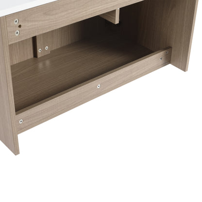 32(31-1/2") Inch Wall-Mounted Bathroom Vanity, 2-Soft Close Doors and 1-Drawer, KD-Packing, Particle Board (Vanity Only, Without Sink) image 11