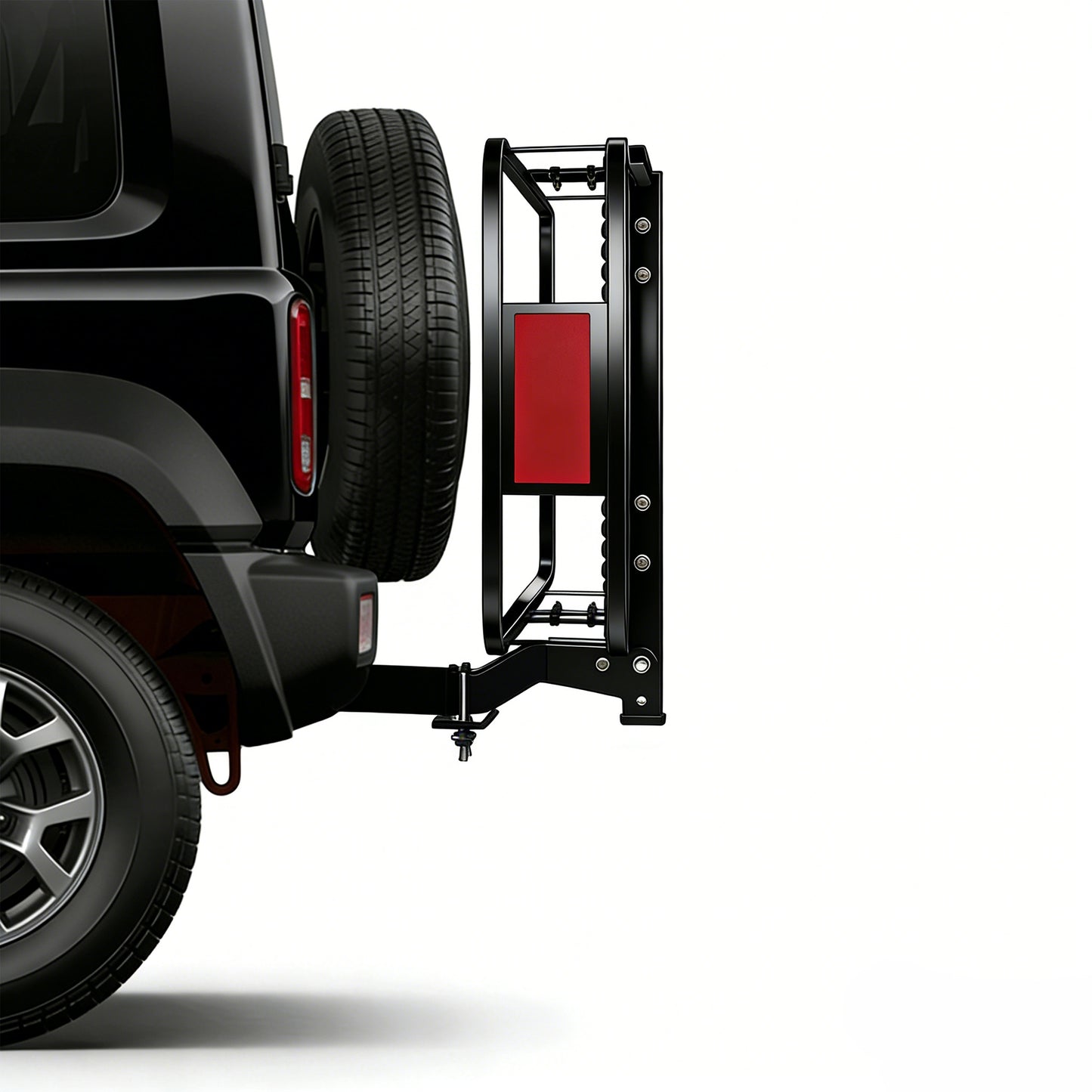 Heavy Duty Folding Hitch mount Cargo Carrier Load Capacity 500Lbs 60"(L)X 20"(W)X 6"(H) Trailer Fold up Luggage Basket with Stablizer Waterproof Bag Net Ratchet Straps Combination Lock for SUV Pickup image 6