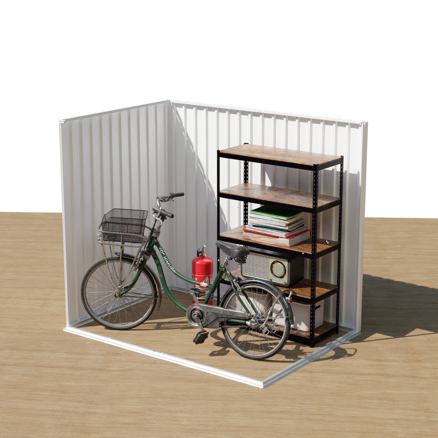 6x4 FT Metal Garden Shed with Hinge Door Pent Roof,Brown Storage Shed for Patio Backyard image 7
