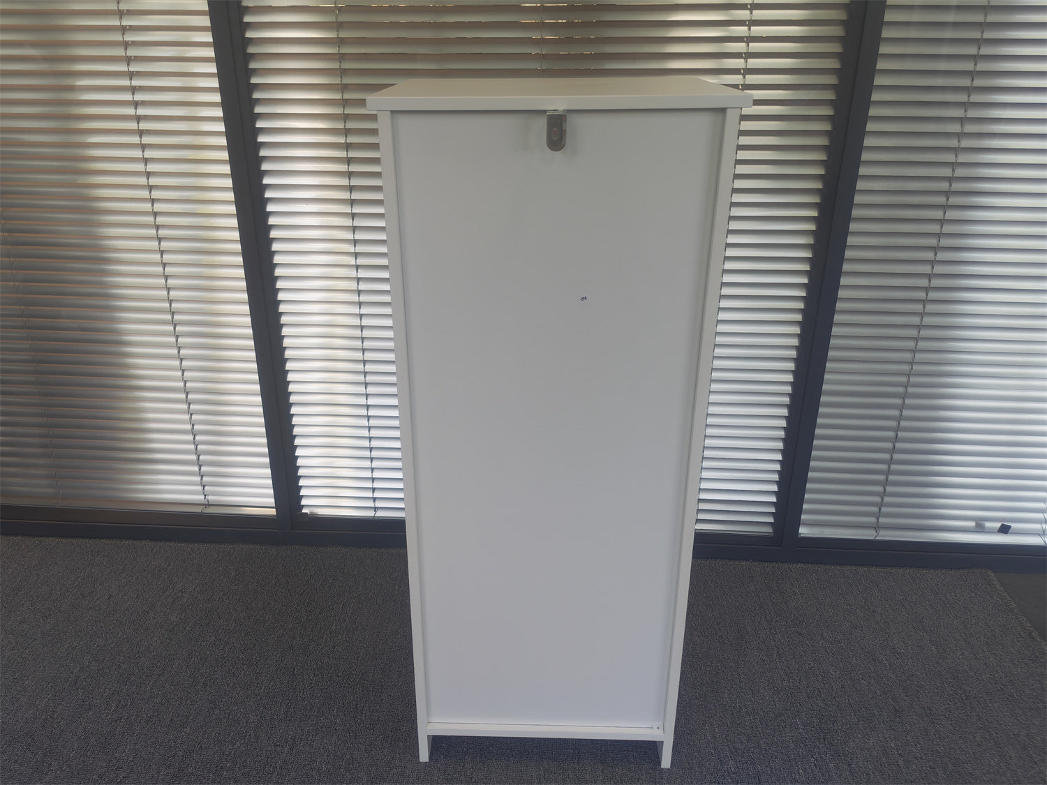 Bathroom low cabinet, louvered door floor-standing bathroom storage cabinet, multi-layer bathroom storage cabinet, white image 2