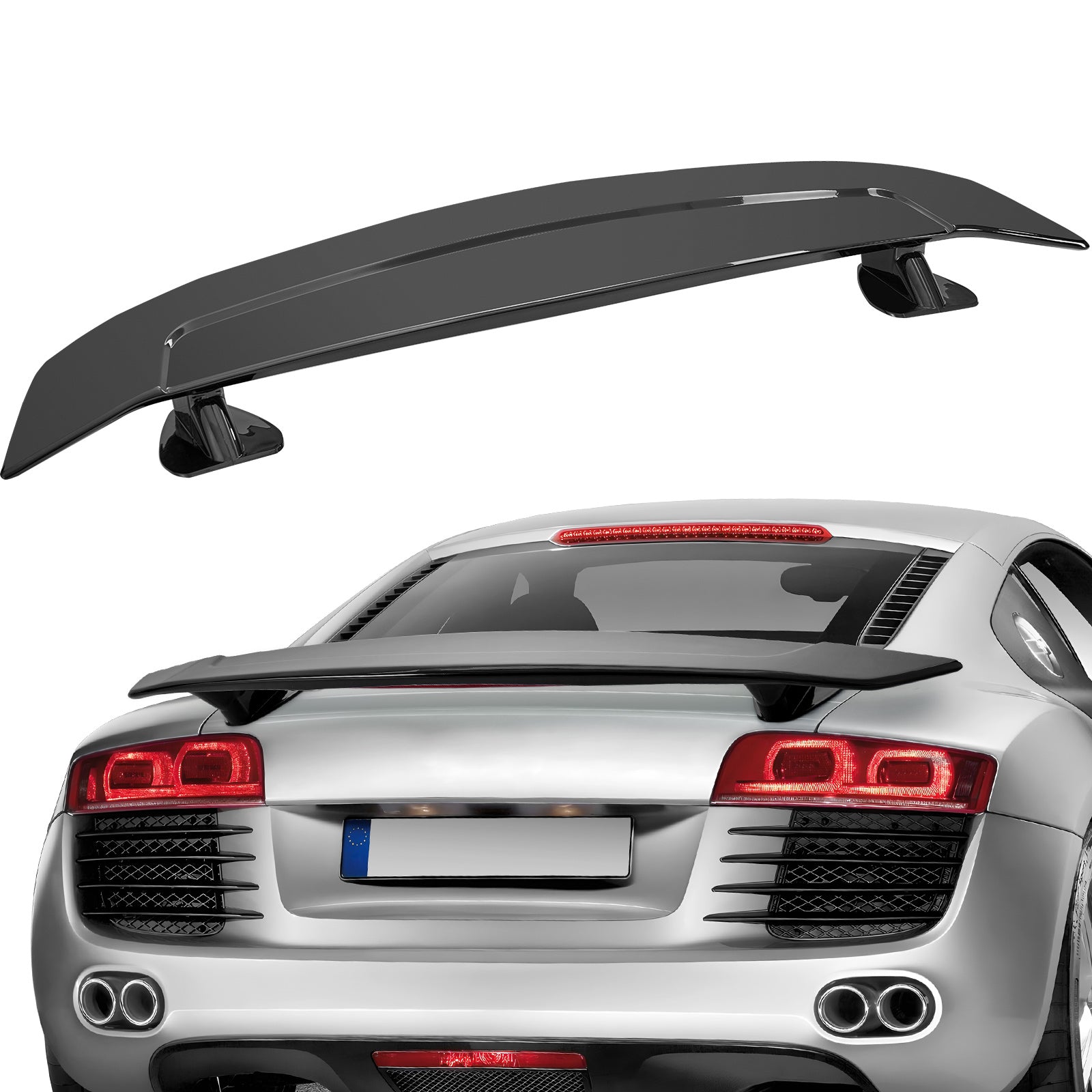 GT Wing Car Spoiler, 46.3 inch Universal Spoiler, Compatible with most Sedans and Coupes, High Strength ABS Material, Car Rear Spoiler Wing, Racing Spoiler BGW/JDM Drift Glossy Black image 1