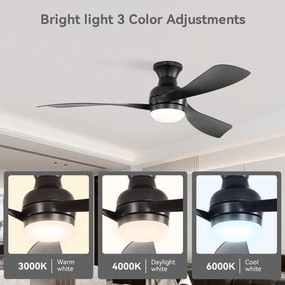 52" Ceiling Fan with Lights, Dimmable LED, Reversible DC Motor, Light Memory, for Bedroom, Living Room, Kitchen image 7