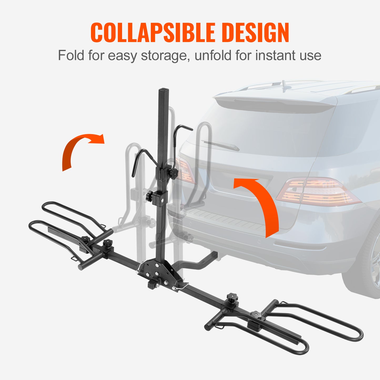 Hitch Mount Bike Rack, 2-Bike Platform Style, 80 LBS Max Capacity Bike Rack Hitch for 1.25-/2-inch Receiver, Titling and Folding Bike Carrier with Tires up to 2.4" Wide, for Car, SUV, Truck, RV image 8