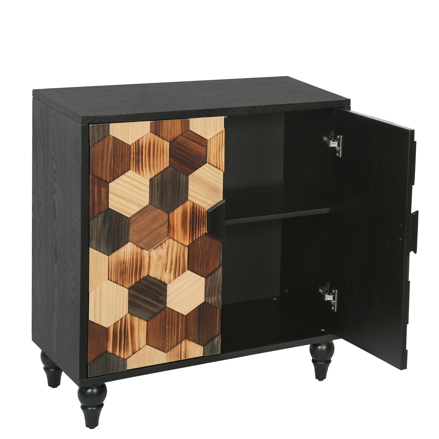 30.31" Sideboard With With Honeycomb Pattern, Modern Accent Cabinet image 11
