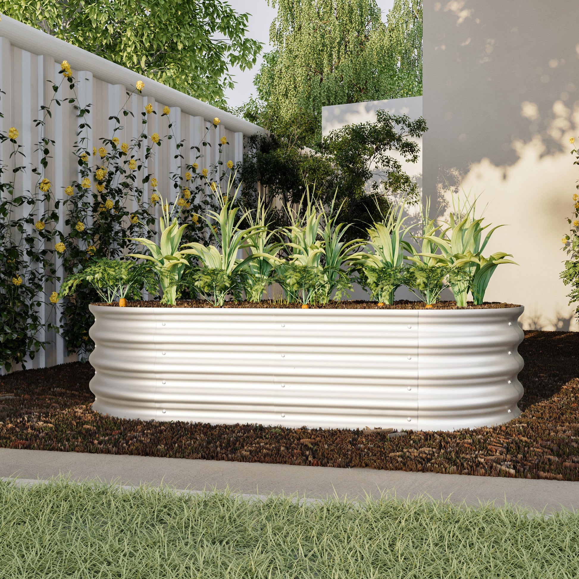 2Pcs 4x2x1ft Raised Garden Bed Kit, Galvanized Planter Raised Garden Beds for Outdoor for Vegetables,Flowers &Herbs, Heavy Duty, Rust-Resistant, Easy Assembly image 2