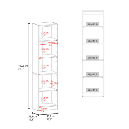 Surry Tall Bookcase 71" H with 2 Fluted Panel Doors and Five Interior Shelves, Black Wengue image 3