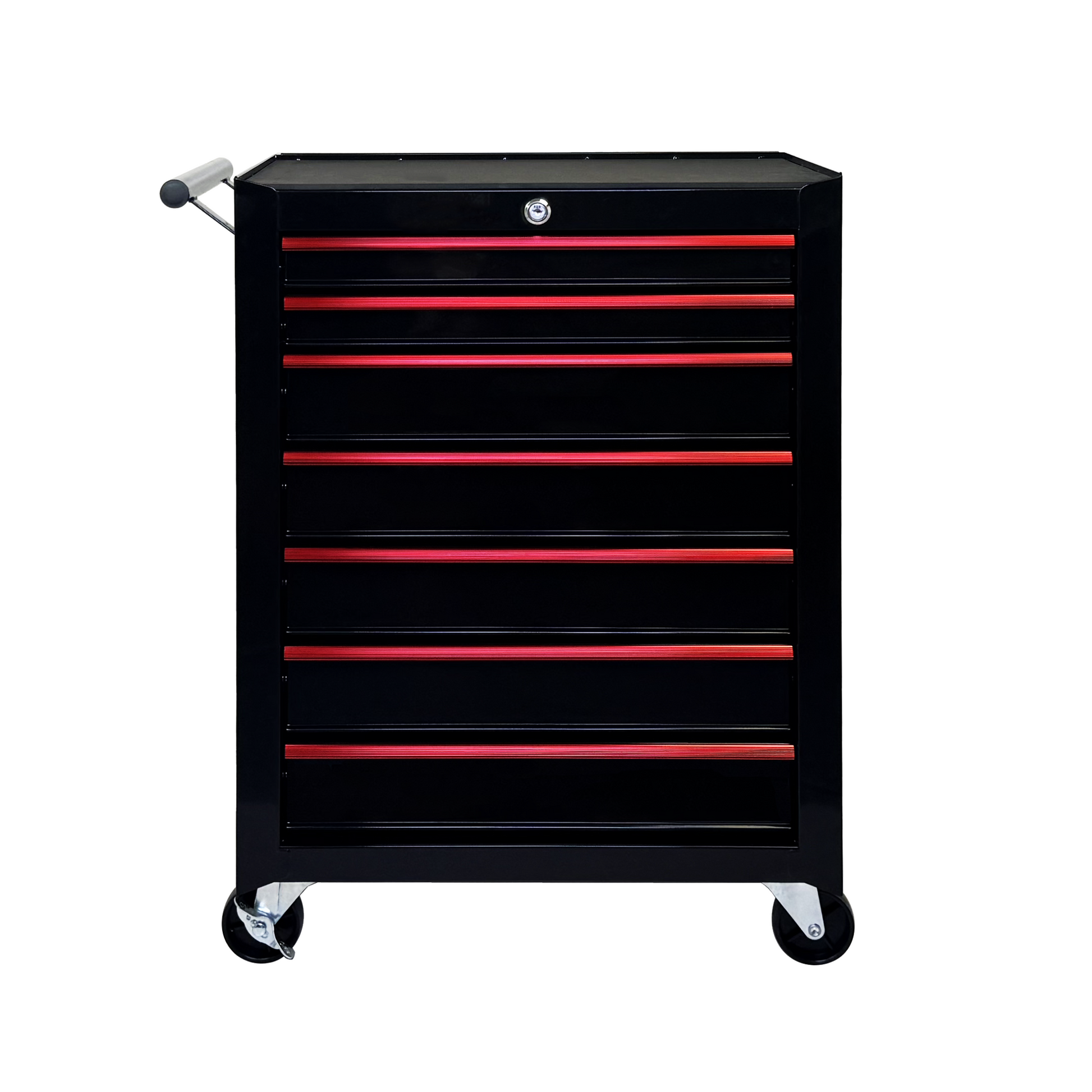 Rolling Metal Tool Chest with 7 Drawers, 20" 7-Drawer Tool Chest Cabinet with Ball Bearing Drawer Slides, Steel Tool Storage Box Organizer -BLACK image 1