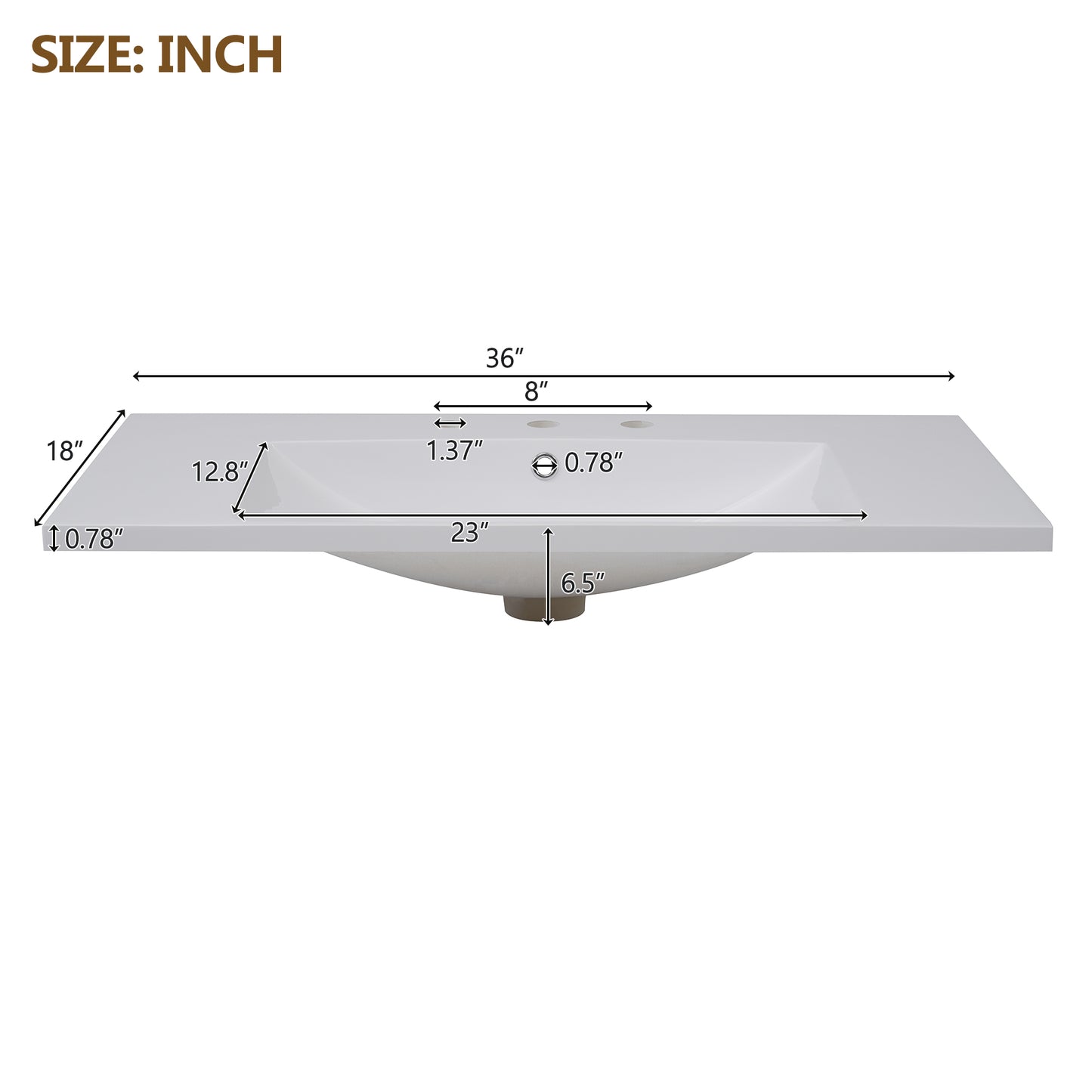 36'' Wall Mounted Bathroom Vanity with Resin Sink, Floating Bathroom Storage Cabinet with 2 Drawers, Solid Wood Bathroom Cabinet (Same as N710S236003B) image 9