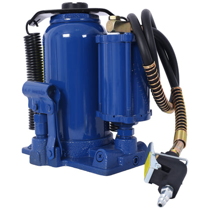 Air Hydraulic Bottle Jack, 20 Ton/44029 LBS All Welded Bottle Jack, 10.2-19.7 inch Lifting Range, Manual Handle and Air Pump, for Car, Pickup, Truck, RV, Auto Repair, Industrial Engineering,Blue image 4