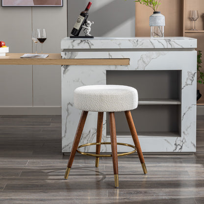 MoMo Boucle Upholstered Counter Height Stool, 360° Swivel image 4