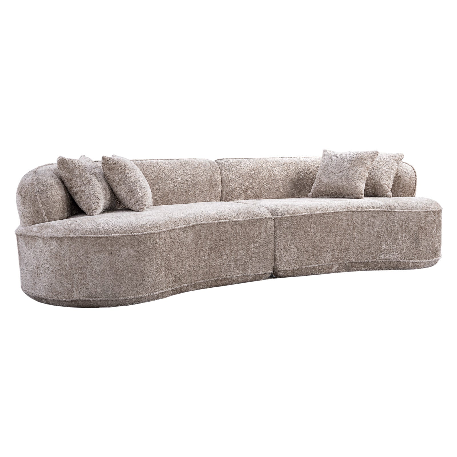 Modern Curved L-Shape Luxury Sectional Oversized Sofa: Minimalist Design, Comfy Sleeper Couch for Living Room, Apartment & Reception Spaces,No Assembly Required image 2