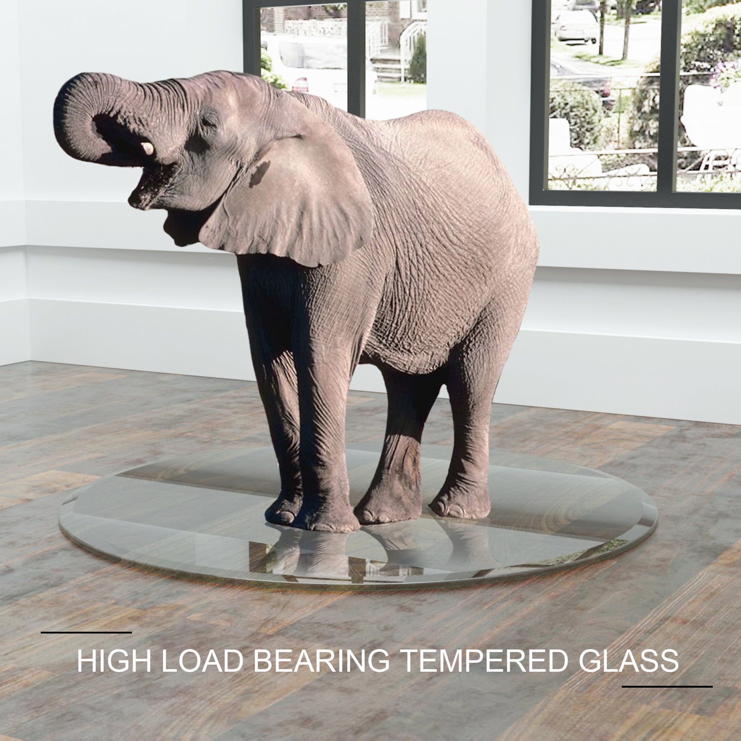 38.6" Inch Round Tempered Glass Table Top Clear Glass 2/5" Inch Thick Beveled Polished Edge (Old Sku:W1265115810) image 9