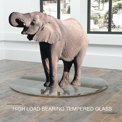 38.6" Inch Round Tempered Glass Table Top Clear Glass 2/5" Inch Thick Beveled Polished Edge (Old Sku:W1265115810) image 9