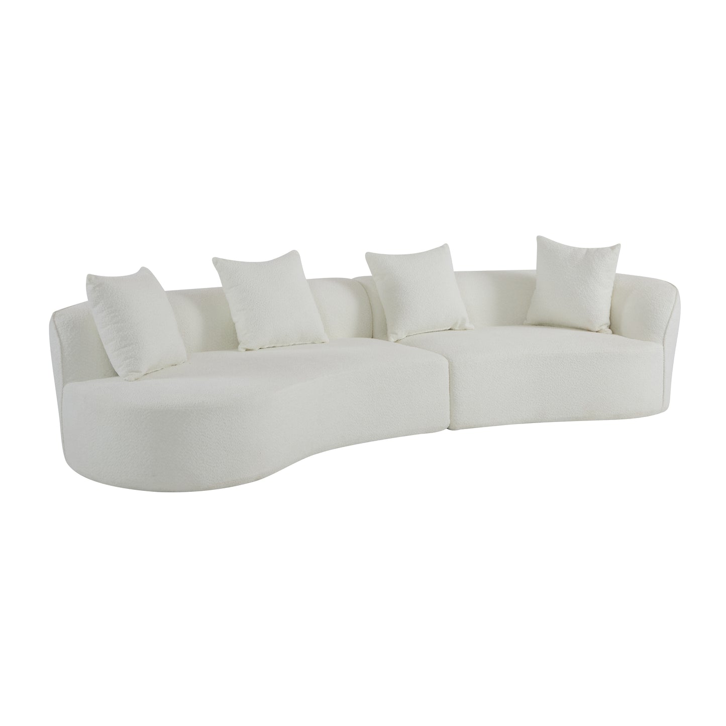 126"Curved Sectional Sofa (Beige-D28 Full Foam) image 3