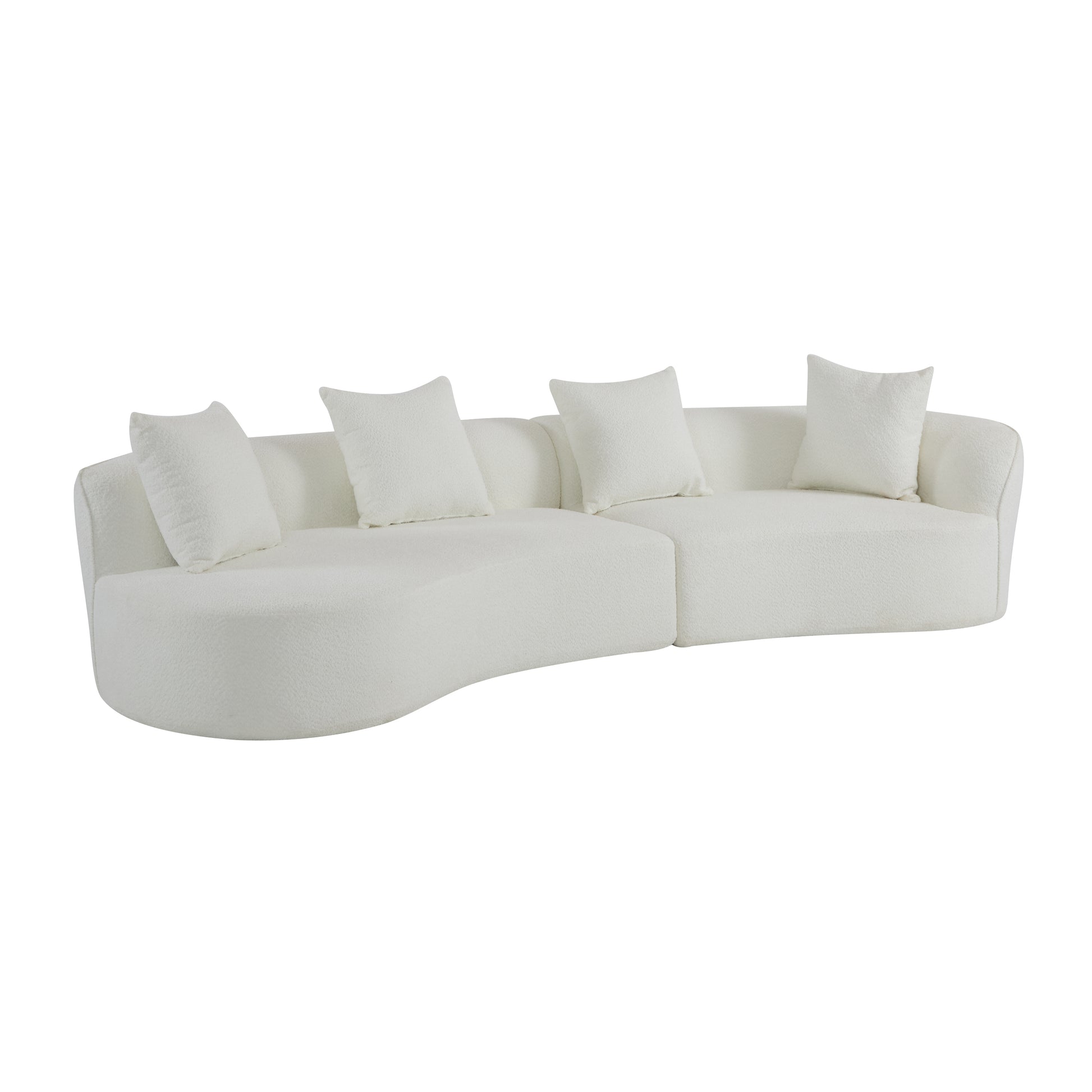 126"Curved Sectional Sofa (Beige-D28 Full Foam) image 3