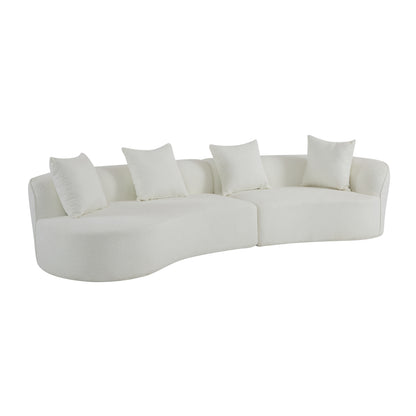 126"Curved Sectional Sofa (Beige-D28 Full Foam) image 3