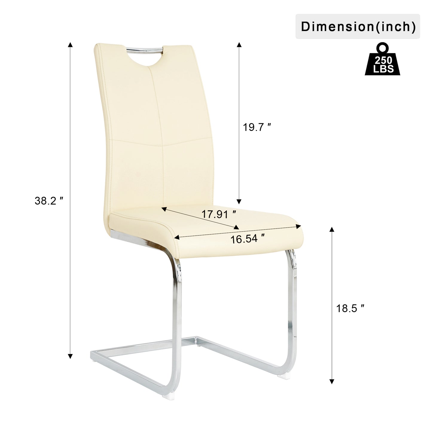 Modern Light Yellow PU dining chair living room chair upholstered chair, electroplated metal chair leg design, kitchen, living room, bedroom, dining room side chair (Set of 2) image 2