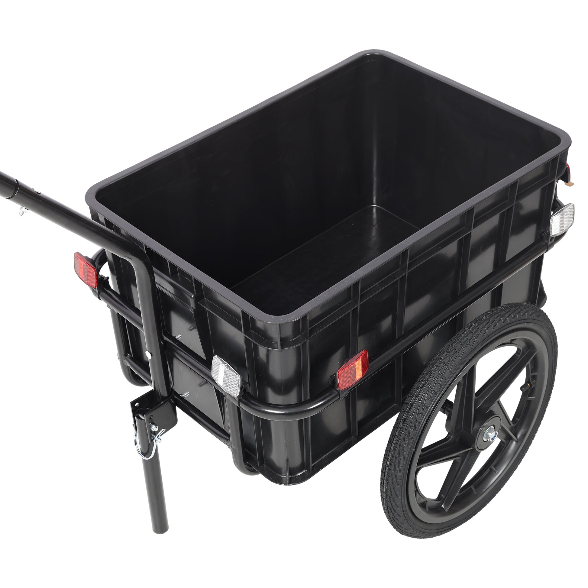 Bike Cargo Trailer with Support Bar, 600D PVC Waterproof Cover, Removable Box, Utility Bike Wagon Trailer for Shopping Camping and Outdoor Activities image 12