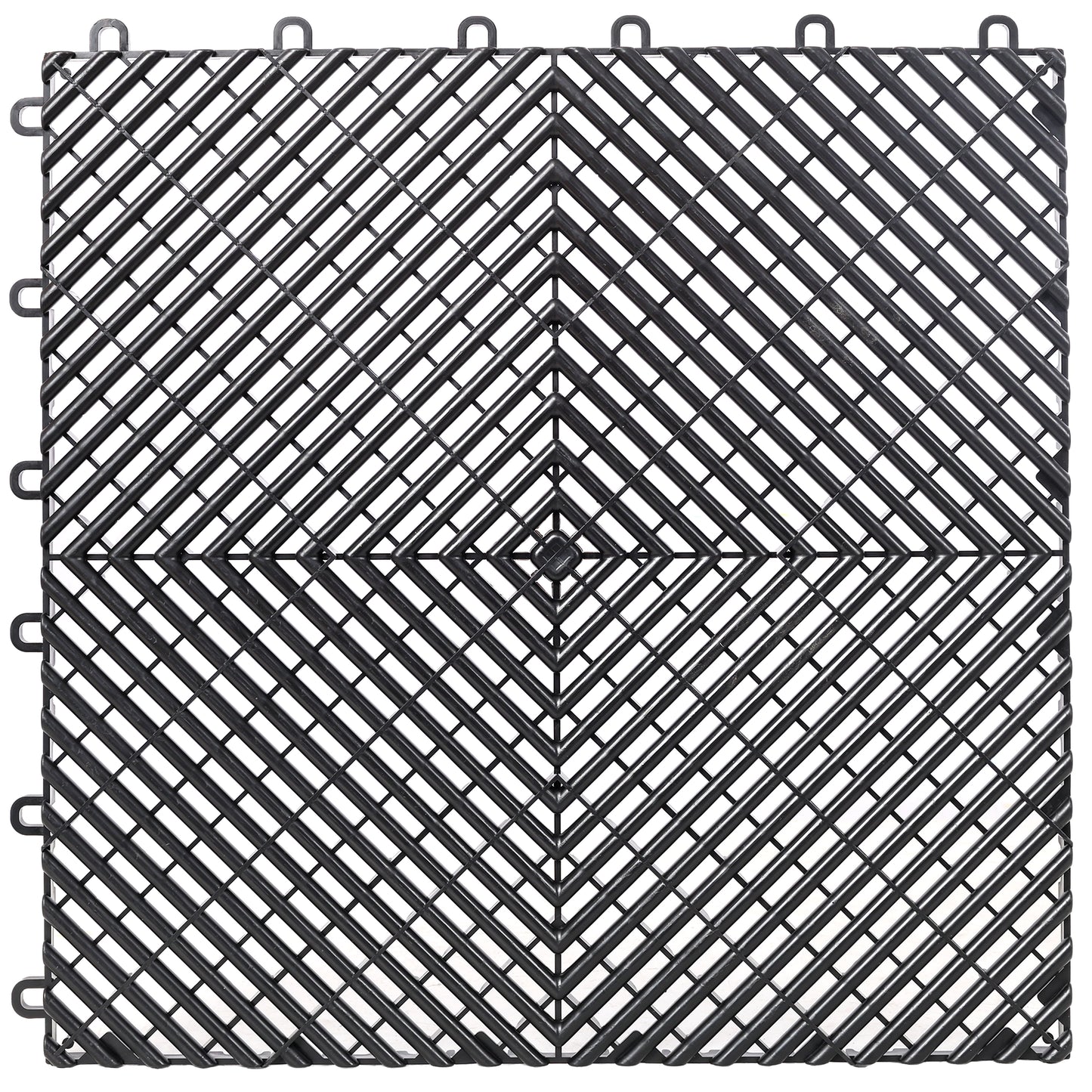 25pcs Plastic Garage Floor Mats,15.6"x15.6" Size,Non-Slip Interlocking Plastic Garage Floor Mat,Splicing Drainage Floor Tile and Shower Mat, for Garage, Garden, Kitchen & Outdoor, Black image 3