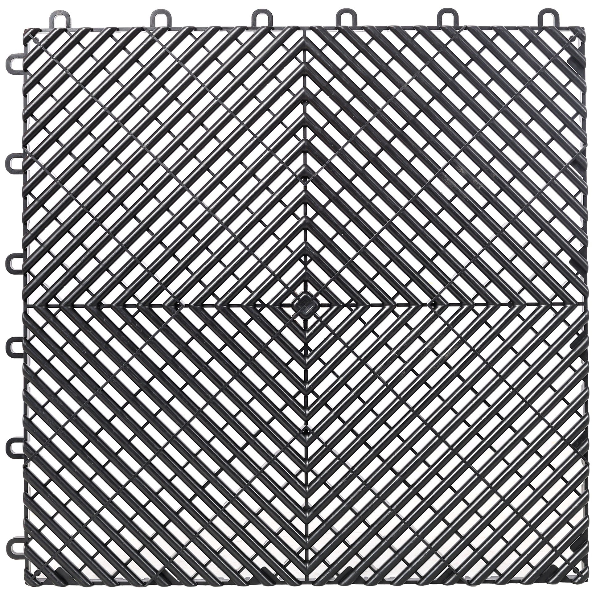 25pcs Plastic Garage Floor Mats,15.6"x15.6" Size,Non-Slip Interlocking Plastic Garage Floor Mat,Splicing Drainage Floor Tile and Shower Mat, for Garage, Garden, Kitchen & Outdoor, Black image 3