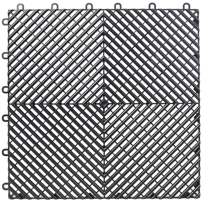 25pcs Plastic Garage Floor Mats,15.6"x15.6" Size,Non-Slip Interlocking Plastic Garage Floor Mat,Splicing Drainage Floor Tile and Shower Mat, for Garage, Garden, Kitchen & Outdoor, Black image 3