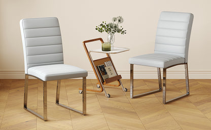 2-Pack - Premium PU office/dining chairs with high-density foam, sturdy iron legs (electroplate/spray paint), multiple colors. Easy assembly image 10