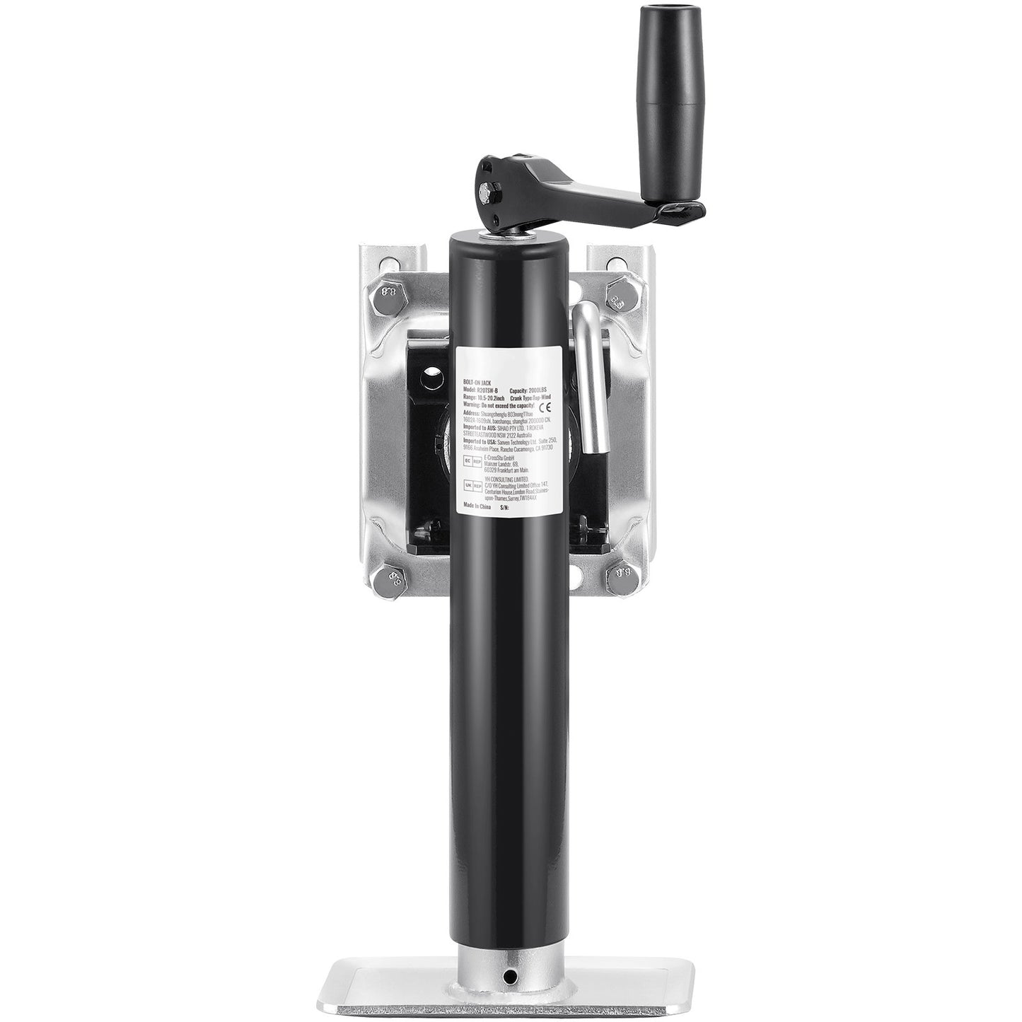 Trailer Jack Bolt-on Trailer Tongue Jack 2000 lbs Dynamic Load 10" Travel image 6