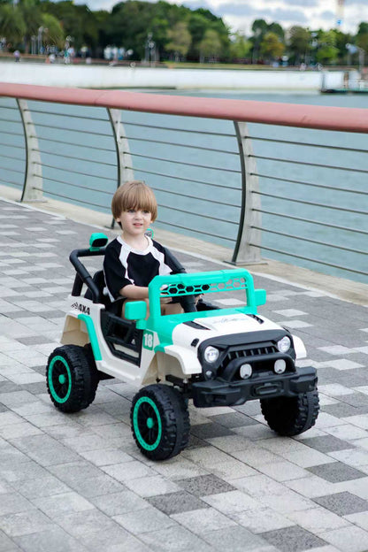 12V Ride on Car with Parent Remote Control, Toddler Electric Car with Spring Suspension, LED Lights & Music Player - Safe Battery Toy for Kids, Christmas & Birthday Gift WIGHT+GREEN image 5