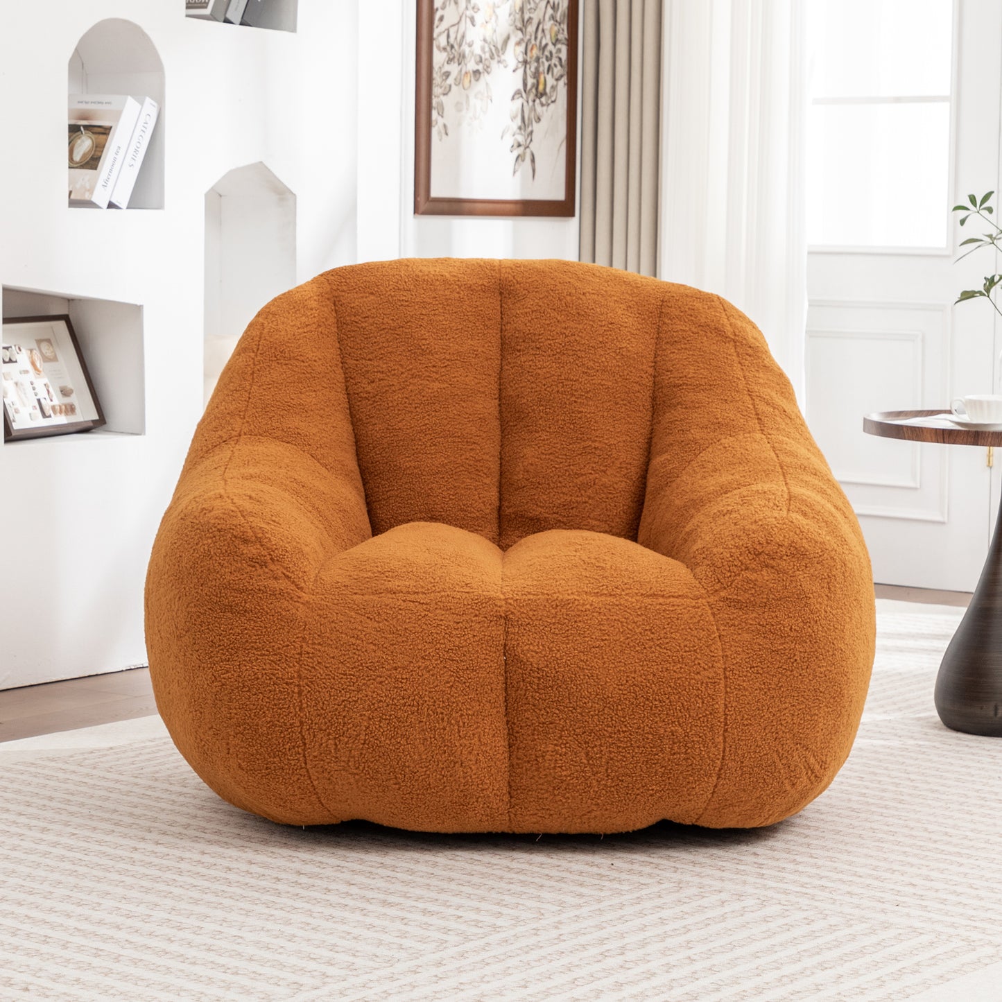 Bean Bag Chair with Filler, Bean Bag Sofa with Tufted Soft Stuffed Filling, Fluffy and Lazy Sofa, Comfy Cozy BeanBag Chairs with Memory Foam for Dorm, Apartment, Living Room image 3
