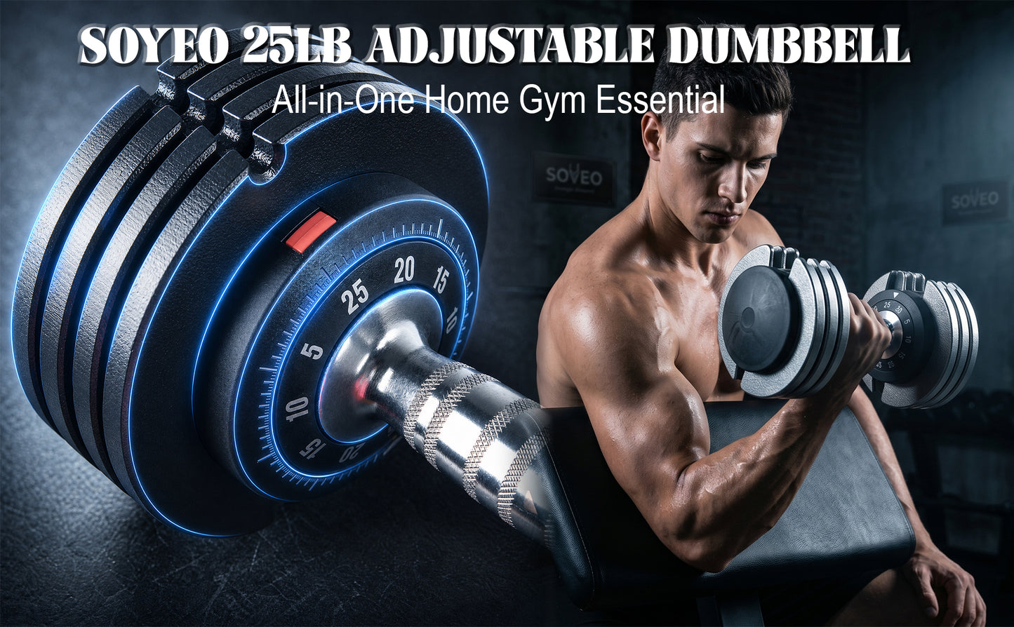 Adjustable Dumbbell Set, 10-in-1 25LB/55LB Adjustable Dumbbells with Lock System, Fast 1 Sec Adjustment, Non-Slip Grip & Storage Tray, Home Gym Workout Weights for Men Women image 3