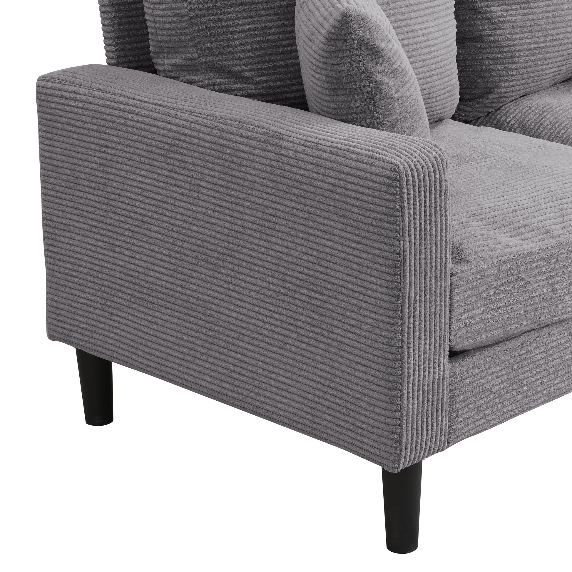 57 " High Resilience Loveseat Sofa, Wooden Frame 2 Seat Sofa, Comfy, Small Space Saving Modern Upholstered Sofa, Living Room Bedroom Apartment Small Space, Light gray image 11