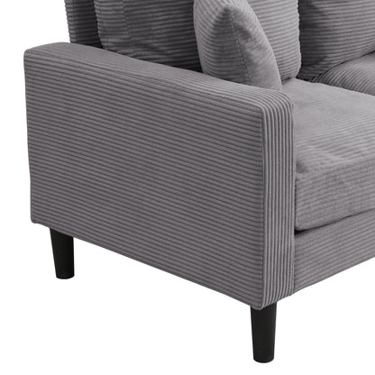 57 " High Resilience Loveseat Sofa, Wooden Frame 2 Seat Sofa, Comfy, Small Space Saving Modern Upholstered Sofa, Living Room Bedroom Apartment Small Space, Light gray image 11