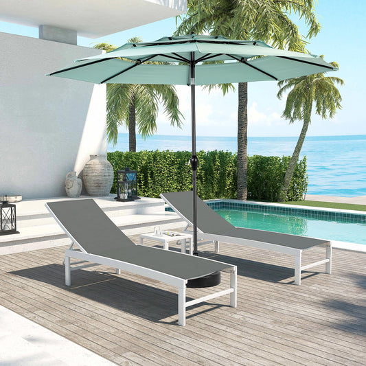 Aluminium 10ft 3 Tier Auto-tilt Umbrella,Outdoor Patio Umbrella - Market Table Pool Deck Umbrella (Base Not Included) - (Light green) image 1