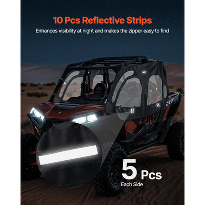 UTV Cab Enclosure Upper Doors Zipper for Polaris RZR XP4 1000/Turbo 2014-2023 image 8