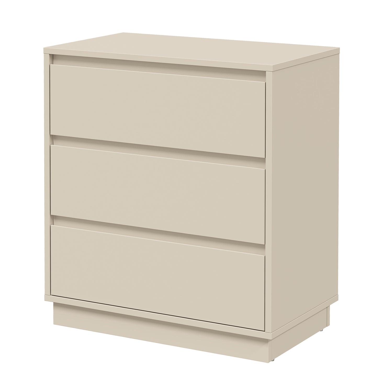 Large 3 Drawer Dresser Set of 2, Modern Nightstand for Bedroom, Wide Bedside Table with Hidden Pull-out System, Wooden Chest of Drawers for Living Room, Entryway, Beige image 10