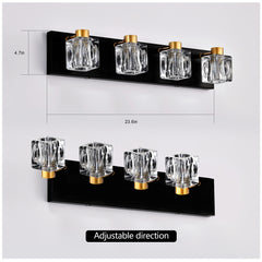 4-Light Matte Black & Gold Bathroom Light Fixtures | Modern Design