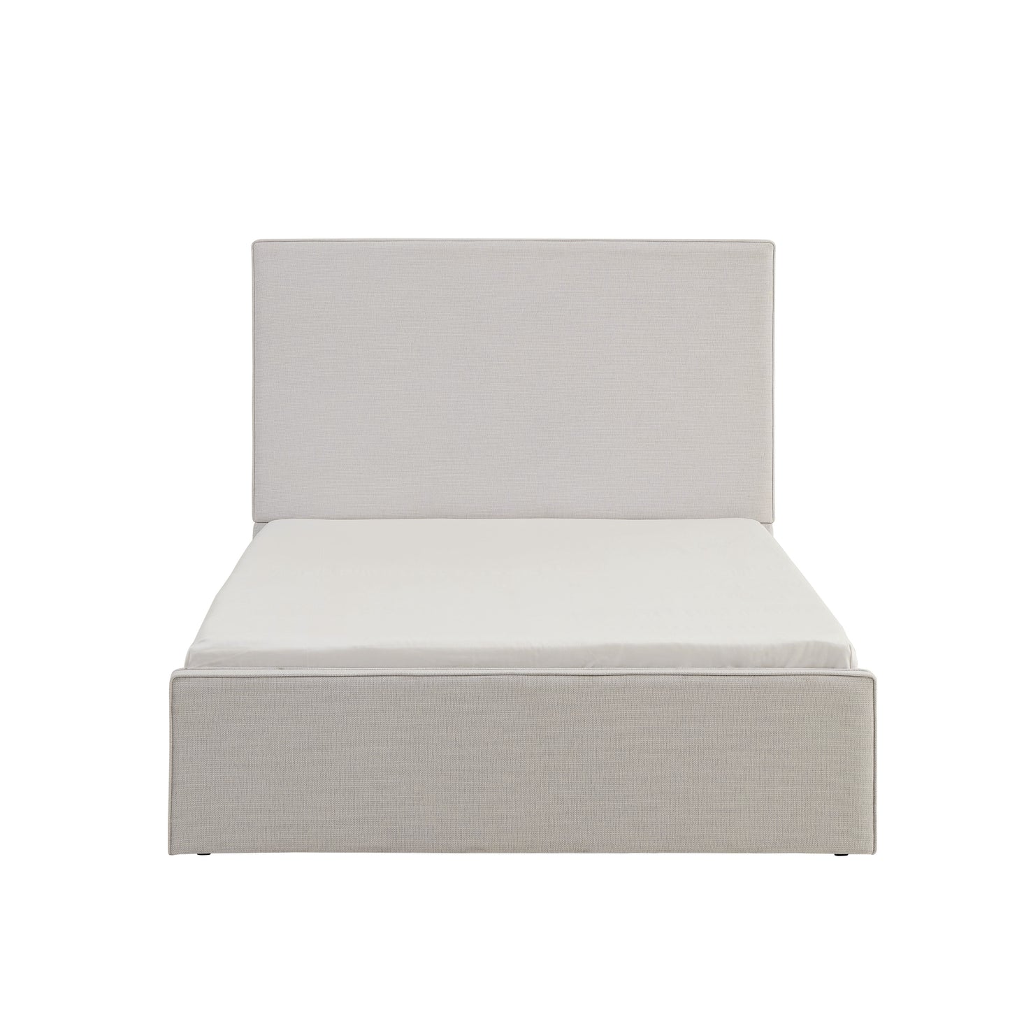Lucas Tall Headboard Upholstered Bed / 52" High Headboard / Elegant Simplicity / No Box Spring Needed / Easy Assembly / King / Textured Ivory Canvas image 6