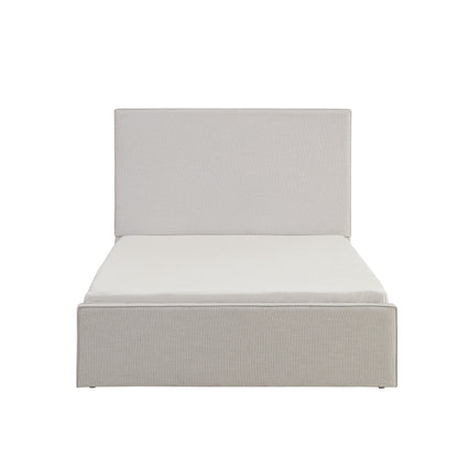 Lucas Tall Headboard Upholstered Bed / 52" High Headboard / Elegant Simplicity / No Box Spring Needed / Easy Assembly / King / Textured Ivory Canvas image 6