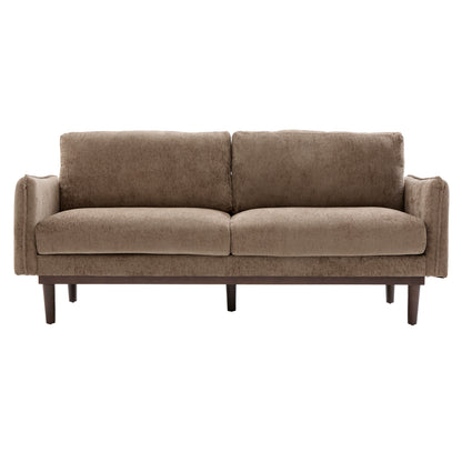 Modern Style Loveseat Sofa 75.75" Sofa Couch 2-seater Sofa with Spacious Seating Area for Living Room, Brown image 9