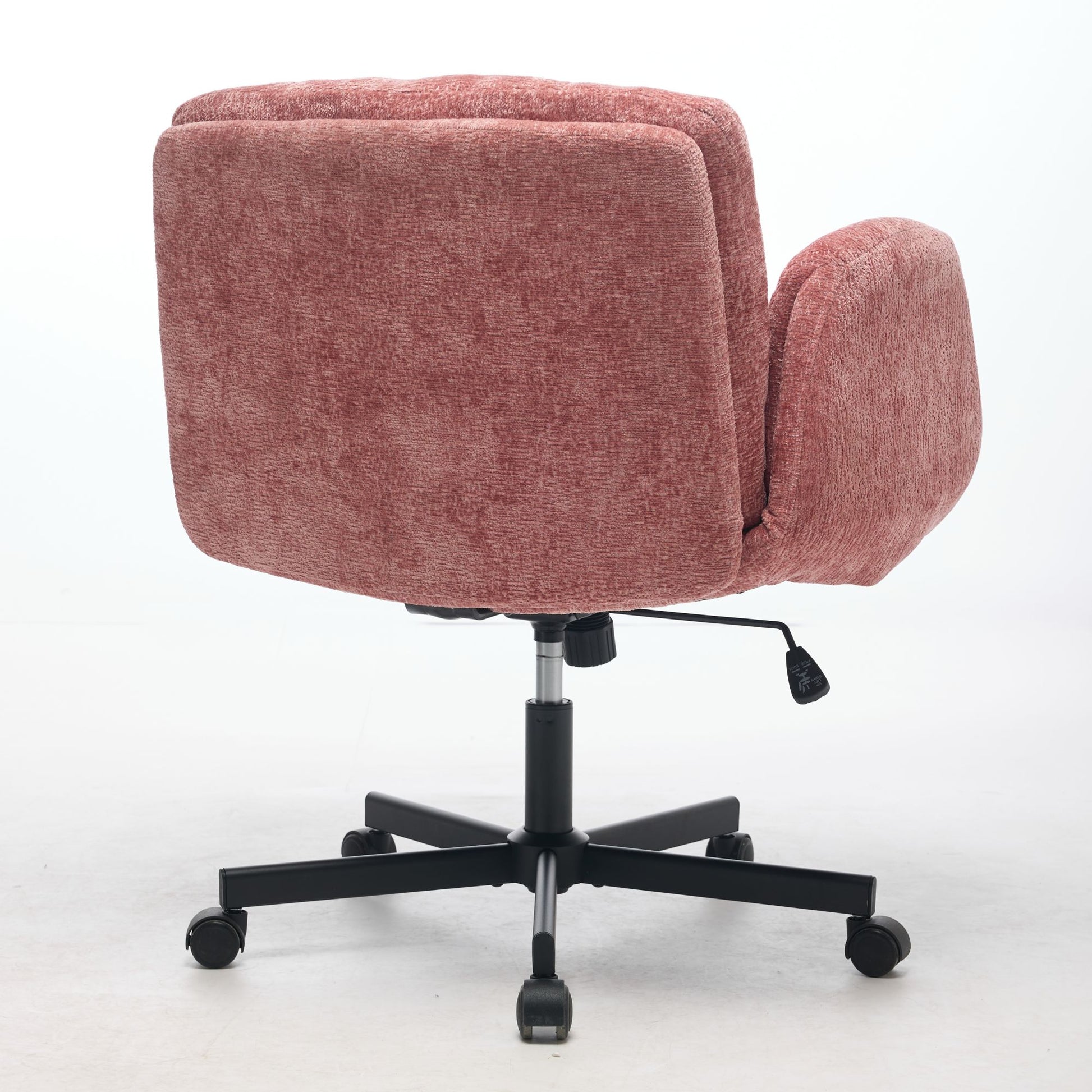Modern Chenille Swivel Office Chair, Height Adjustable Task Chair with Convertible Multi-Position Armrests, Comfy Double Cushioned Desk Chair for Home, Study,Vanity & Living Room, Blush Pink,SW5028PK image 6