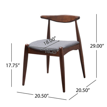 [Video] Set of 2 Rubberwood Dining Chairs with Ergonomic Backrest & Comfort Cushions, Walnut+Light Gray (same sku: 59296.00FDBEI) image 2