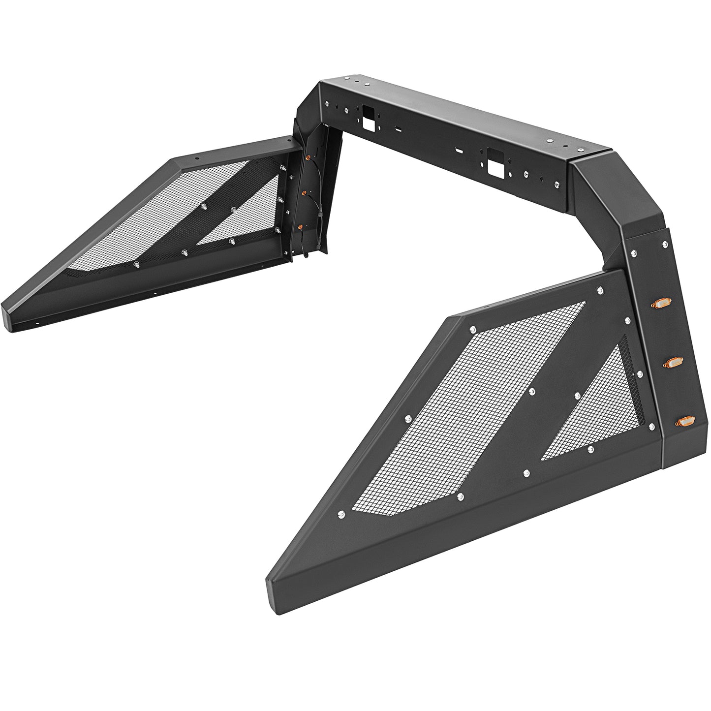 Truck Roll Bar Chase Rack Adjustable with 6 Amber Auxiliary Side Marker Lamps, Universal Fit for Pickup Trucks image 1