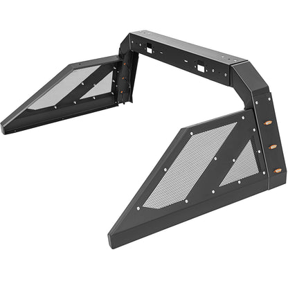 Truck Roll Bar Chase Rack Adjustable with 6 Amber Auxiliary Side Marker Lamps, Universal Fit for Pickup Trucks image 1