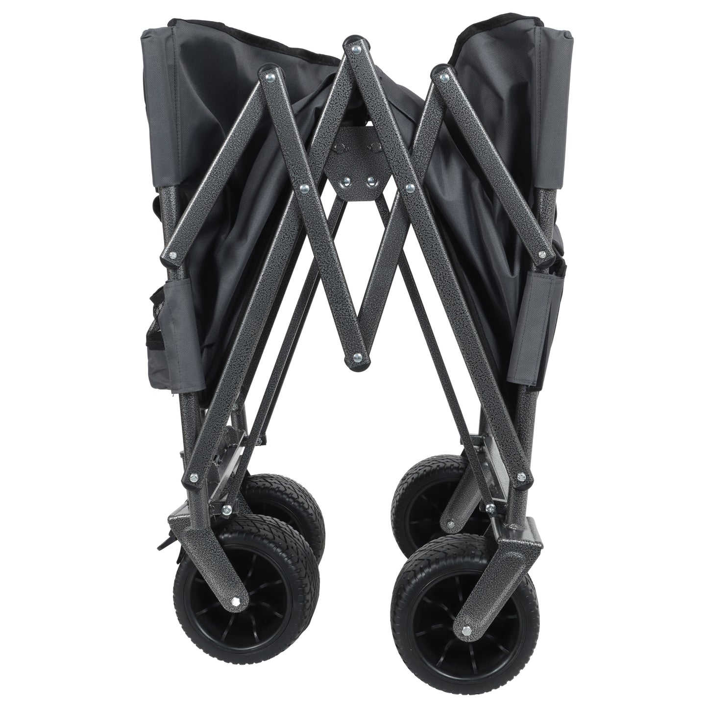 3-in-1 Folding Wagon Cart with Bench Seat & Storage patent protection - Includes 1 ice pack, 500lbs Heavy-Duty Utility Wagon, 180L Capacity All-Terrain Wheels for Camping, Beach, Sports, Garden, gray image 6