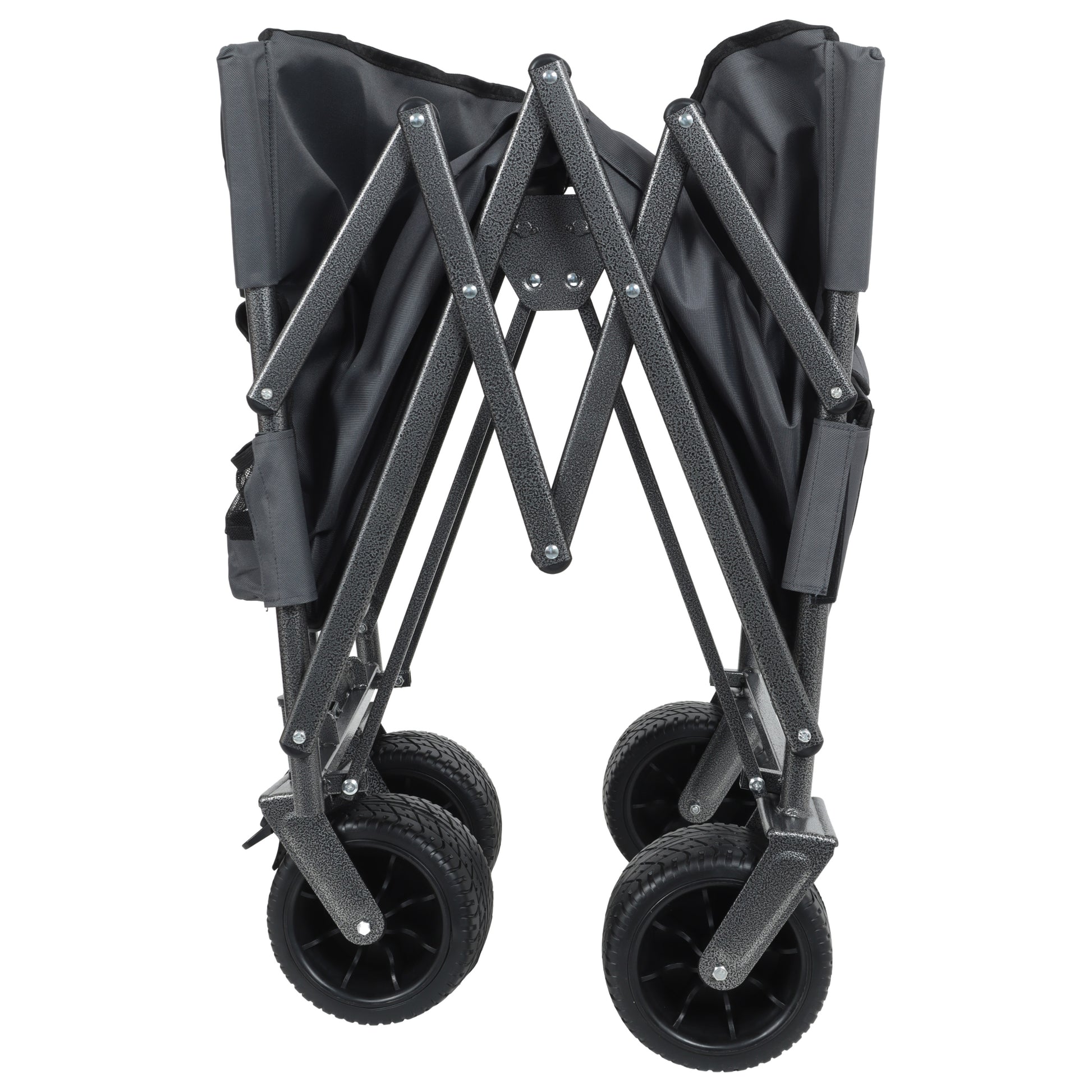 3-in-1 Folding Wagon Cart with Bench Seat & Storage patent protection - Includes 1 ice pack, 500lbs Heavy-Duty Utility Wagon, 180L Capacity All-Terrain Wheels for Camping, Beach, Sports, Garden, gray image 6