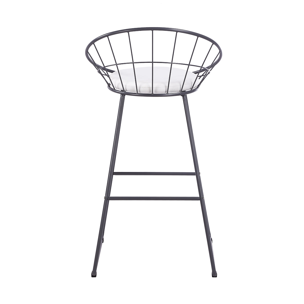 2Pcs Modern Nordic Counter Height Bar Stools, 29.5" Seat Height Industrial Bar Chairs with Curved Hollow Metal Frame Backrest, Padded Faux Leather Seat,Assembly Needed image 7